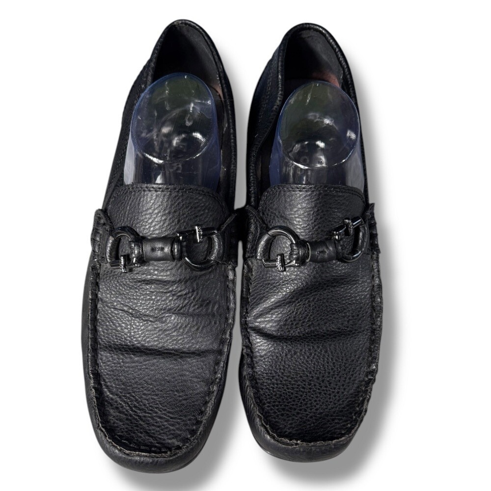 Guess Loafers McKinley Black Leather Slip On Dress Shoes Size 10.5M fits Sz 11